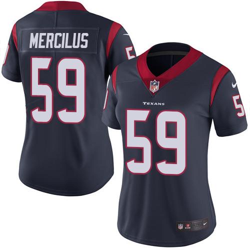 Women Houston Texans #59 Mercilus blue Nike Vapor Untouchable Limited NFL Jersey->women nfl jersey->Women Jersey